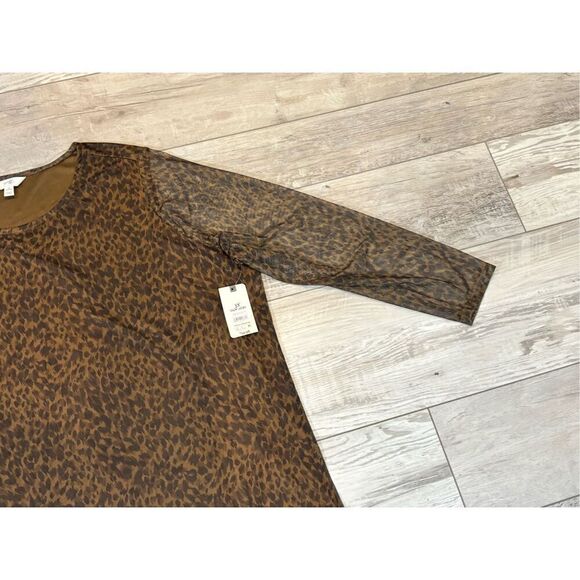 Terra & Sky plus size leopard ladies blouse size 3X - Picture 3 of 11